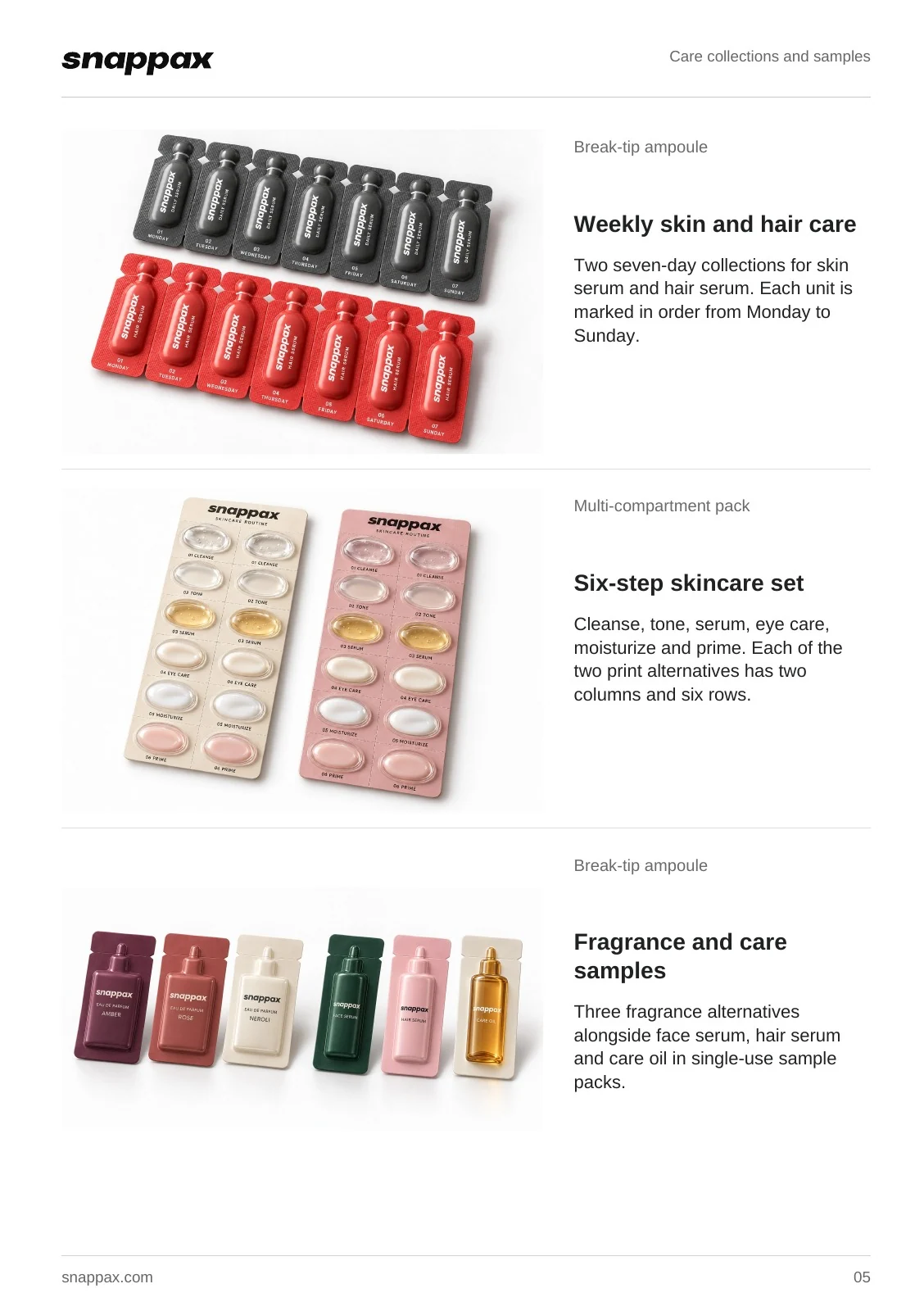 Page 5: Care collections and samples
