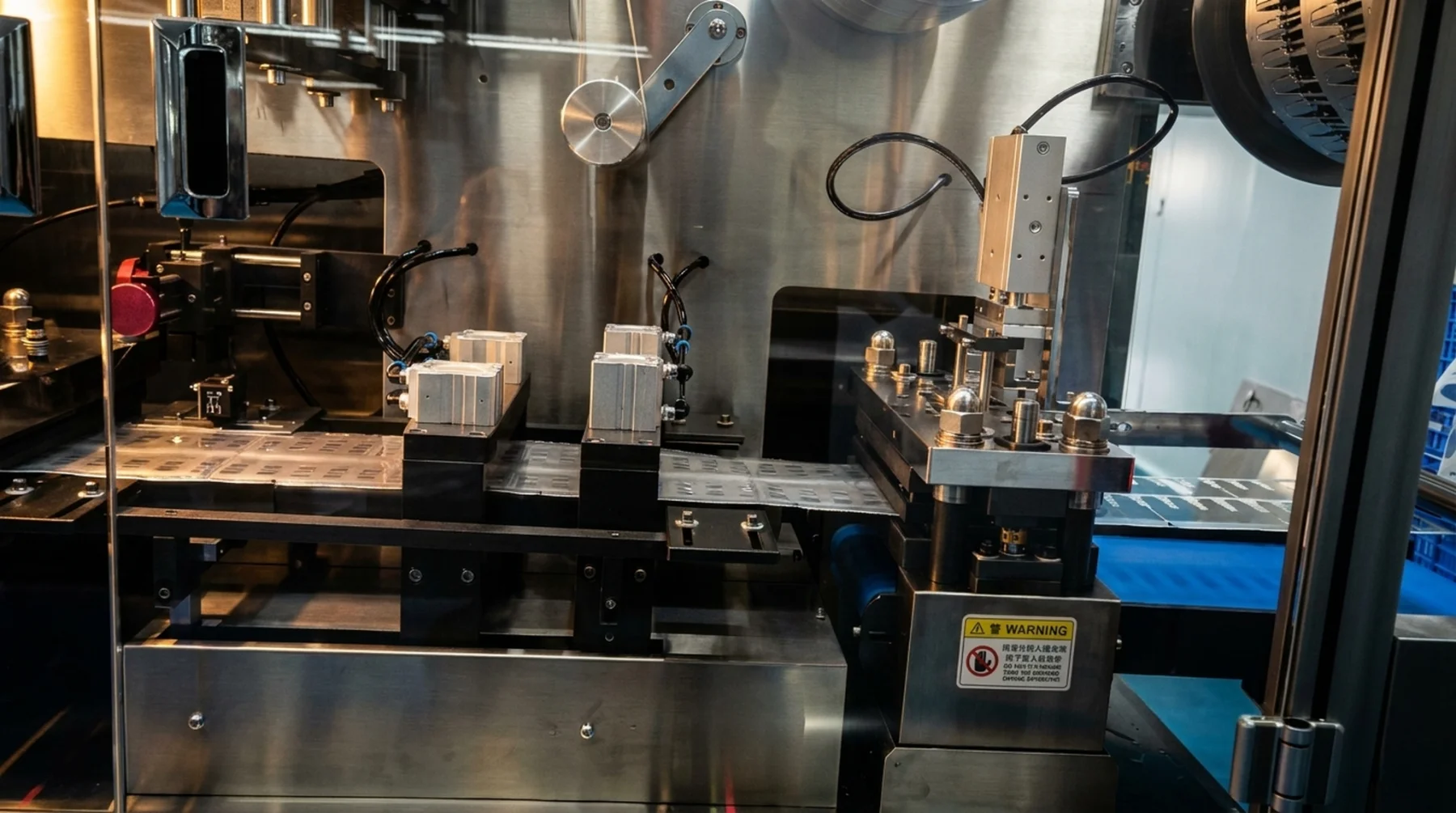 The sealing and registration station of the packaging line